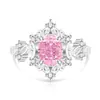 Anillo Corona de Flor con Corte Hielo Florido de Piedras Preciosas de Colores Más Vendido en Transmisión en Vivo para Mujer, Chapado en Oro Real, Anillo con Forma de Huevo de Diamante de Alto Carbono, Envío Directo de Una Pieza