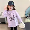 Camiseta de manga larga para niña, elegante camiseta básica de algodón puro para niños de primavera y otoño, top casual lindo con estampado para niñas