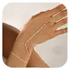 Amazon Transfronterizo 2025 Nuevo Pulsera de Trébol de Cuatro Hojas Incrustada de Diamantes Cadena para Dedos Diaria para Mujer Joyería al por Mayor