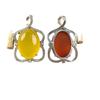 Venta al por mayor del fabricante Popular transfronterizo Colgante de Ágata Calcedonia con Incrustaciones en Forma de Huevo Calcedonia Rosa Natural Ágata Colgante Ovalado Joyería