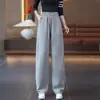 Pantalones de chándal holgados de pierna ancha personalizados para primavera y otoño 2026 Cintura elástica con cordón Rectos holgados favorecedores Casual