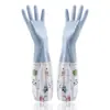 Guantes de Goma Panda Forrados de Felpa para Invierno, Guantes de Limpieza Doméstica de PVC para Cocina, Lavado de Platos y Lavandería, Impermeables y Engrosados