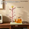 Estante de almacenamiento para muñecas rosa-verde, portavasos con forma de árbol, estante para tazas de café y tazas de té de mesa, portavasos creativo colgante