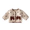 Conjunto de Dos Piezas para Bebé Niña Estilo Invierno 2026, Engrosado y Elegante, con Lazo y Lunares, Chaqueta de Algodón Forrada de Felpa y Pantalones Acampanados