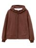 Chaqueta Corta con Capucha para Mujer 2024 Nueva Moda Dipped Versátil Suelta Reductora de Edad Cárdigan Top Moderno
