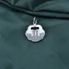 Plata de Ley S925 Colgante de Candado de Paz de Flor de Loto Antigua Retro Buena Suerte para Pulsera Collar DIY Cuerda Accesorios de Plata