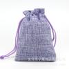 Bolsa de tela de algodón y lino hecha a mano con cordón para joyería, bolsa de tela de color sólido, bolsa de tela pequeña al por mayor