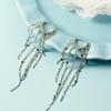 Aretes de Amor Estilo Coreano 2021 Nueva Moda Aretes de Borla de Lentejuelas Modernos Hebilla para la Oreja en Forma de Corazón Largos Delgados Populares en Internet Aretes Combinables