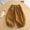 Calça de Lanterna de Pelúcia para Meninas Ningli Inverno Novo Infantil Solta Grossa Veludo Menina Bebê Macacão Longo de Lã