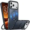Adequado para Capa de Celular iPhone 17, Capa com Suporte Magnético de Proteção Total Anti-Queda, Capa para Celular Apple 17Pm com Suporte
