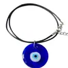 Colar Olho Turco Azul Olho do Diabo Mais Vendido, Corda de Cera Pingente Redondo Olho do Diabo Pulseira