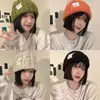 Gorro de Lana Tejido para Mujer, Tejido Grueso, Cálido para Otoño e Invierno, Gorro Holgado para Pareja, Moderno, Circunferencia de Cabeza Grande 60-65cm