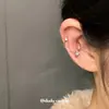Uñas Super Flash Saturno para Hueso de la Oreja Acero de Titanio Uñas Cocleares Pendientes sin Molestias Hebillas para Oreja para Mujer Nuevo Estilo Japonés y Coreano Versátil para Mujer