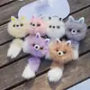 Bolsa de Peluche con Orejas de Imitación de Visón Colgante para Llavero Colgante para Mochila Escolar de Cachorro Joyería de Cola de Cachorro