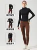 Hermoso Conjunto de Chaqueta para Yoga de Otoño e Invierno, Nueva Chaqueta Deportiva con Cremallera y Cuello Alto, Ropa de Fitness, Práctica de Pilates