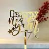 Decoração de Bolo Acrílica Estilo Ins 2027 Ano Novo Feliz Ano Novo para Uso em Festa de Véspera de Ano Novo