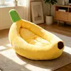 Casa para Perro Nueva Red Social Nido Barco Banana Invierno Otoño Casa Cálida para Gatos Perros Medianos Pequeños Corgi Pomerania Colchoneta para Dormir Esterilla para Perro Gato