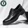 Zapatos de cuero de suela gruesa para hombre 2026 primavera, zapatos formales de negocios para hombre, talla 45-46, estilo británico, para novios y padrinos de boda