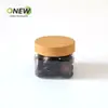 Garrafa Quadrada Transparente de Plástico Pet Grau Alimentício 150ml, Pote de Plástico para Biscoitos, Balas, Lanches Infantis, Amendoins e Sementes de Melão