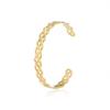 Pulsera abierta de diamantes de onda simple de moda para comercio exterior transfronterizo, directa de fábrica, acero inoxidable, pulsera abierta para mujer