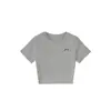 Camiseta Blanca de Manga Corta con Hombros Descubiertos y Cuello Redondo, Nuevo Estilo de Verano para Mujer, Diseño Sencillo de Lazo, Top Corto Ajustado