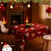Mantel Navideño y de Año Nuevo Transfronterizo con Ambiente Festivo, Estilo Cuadros Rojos, Tira Larga, Decoración y Arreglo de Mesa para Fiesta de Acción de Gracias