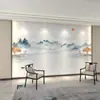 Nuevo papel pintado estilo chino sala de estar fondo de TV Pared Tela de pared 3d paisaje pintura de paisaje papel pintado para sofá película y televisión Mural de tela de pared