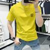 Marca de Moda Camiseta de Manga Corta para Hombre Explosivo 2025 Nueva Moda de Verano Casual Estampada Manga Media Cuello Redondo