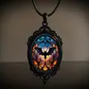 Collar Nuevo Transfronterizo Europeo y Americano Colgante de Murciélago Cruz Gótica Bruja Halloween Joyería