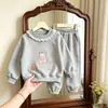 Conjunto infantil de comércio exterior, estilo coreano, moda primavera e outono, com blusa de manga longa, moletom folgado e calça afunilada, um conjunto de duas peças estiloso