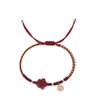 Cinzabar pequena flor vermelha Lucky Brand cordão de mão te dá uma pulseira de florzinha vermelha corda vermelha pulseira trançada à mão atacado pulseira étnica