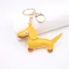Llavero de Cuero PU de Perro Salchicha Colgante para Bolso Coche Mochila Escolar Colgante Decorativo para Mujer Accesorios de Cachorro de Boutique