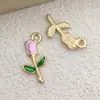 Conjunto Misto de 30 Novos Pingentes Coloridos de Flor Rosa Coração Vazado Esmaltado Liga de Metal Acessórios para Joias DIY Chaveiro
