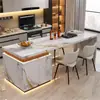 Mesa de Isla Empotrada Mesa de Comedor Integrada Hogar Cocina Abierta Mesa de Isla de Barra Plana de Pizarra Lista para Usar Restaurante
