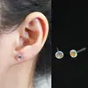 Clip de oreja transparente invisible pendientes sin agujero de oreja simples incrustados pendientes de circón AB tachuelas de oreja perforación de oreja pendientes de pasador de oreja al por mayor