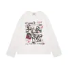 Camiseta semitransparente de manga larga con estampado de figuras de rap y rock, corte holgado casual para primavera, verano y otoño, sudadera para hombre, moda callejera hip-hop INS