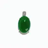 Plata de Ley S925 Nuevo Calcedonia Natural Verde Hielo Alto Colgante Huevo de Paloma Estilo Chino Colgante de Collar Unisex