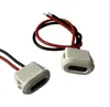 Enchufe Hembra de Socket Transparente con Cable para Lámpara de Escritorio de Vehículo Eléctrico, Moldeado por Inyección Tipo C a 2 Pines, Presión Directa, Modificación DIY