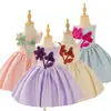 Vestido Nuevo Estilo para Niña con Capullos de Flor de Satén Florales Tridimensionales, Vestido de Princesa Abullonado para Fiesta de Cumpleaños Infantil, Vestido de Gala
