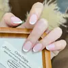 Uñas Transfronterizas Hechas a Mano Uñas Portables Francesas Mate Cortas Polvo Nude Manicura Portátil Uñas de Exportación Uñas Postizas
