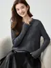 Suéter de Cachemir con Flecos y Borlas para Mujer 2026 Otoño Invierno Cuello Redondo Lentejuelas Top Versátil Pulóver Tejido Capa Base