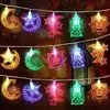 Luzes de Fio de Estrela e Lua de LED do Oriente Médio para Eid Al-Adha Luzes de Fio de Castelo Lunar Lâmpada a Querosene Luzes de Decoração de Eid