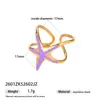 Anel de Estrela do Mar Versátil de Luxo Leve Transfronteiriço Europeu e Americano Taina com Design Único Gotejamento de Óleo Série Oceano Joias Femininas Atacado