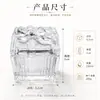Pote de vidro em relevo estilo francês com tampa, tigela desmagnetizadora de cristal, porta-joias, pote para armazenamento doméstico de doces e frutas secas, decorativo