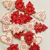 Estrellas de árbol de Navidad forma de corazón madera creativa decoración del hogar manualidades Colgante de madera de Navidad Cuentas de madera DIY