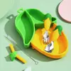 Prato de Silicone Cartoon Criativo Transfronteiriço para Crianças Bebê com Ventosa Conjunto de Louça Suplementar Comprimido de Peça Única