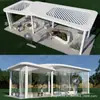Pérgola de Fibra de Vidrio para Exteriores, Jardín, Árbol, Estanque, Paisaje, Pabellón Cuadrado, Forma Única, Patio Decorativo, Pabellón Parasol