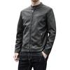 Fabricantes de abrigos para hombre, venta al por mayor, chaqueta de piel transfronteriza, versión europea, chaqueta de cuero con cuello alto para otoño e invierno, forrada con vellón, de cuero PU para hombre.