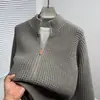 Suéter de punto con cuello polo para hombre estilo old money retro de alta gama con botones manga larga otoño e invierno venta al por mayor de fábrica transfronteriza