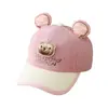 Gorra de béisbol infantil con letra de oso linda transfronteriza, gorro de pana para bebé de otoño, gorra de pico para niños y niñas coreanos